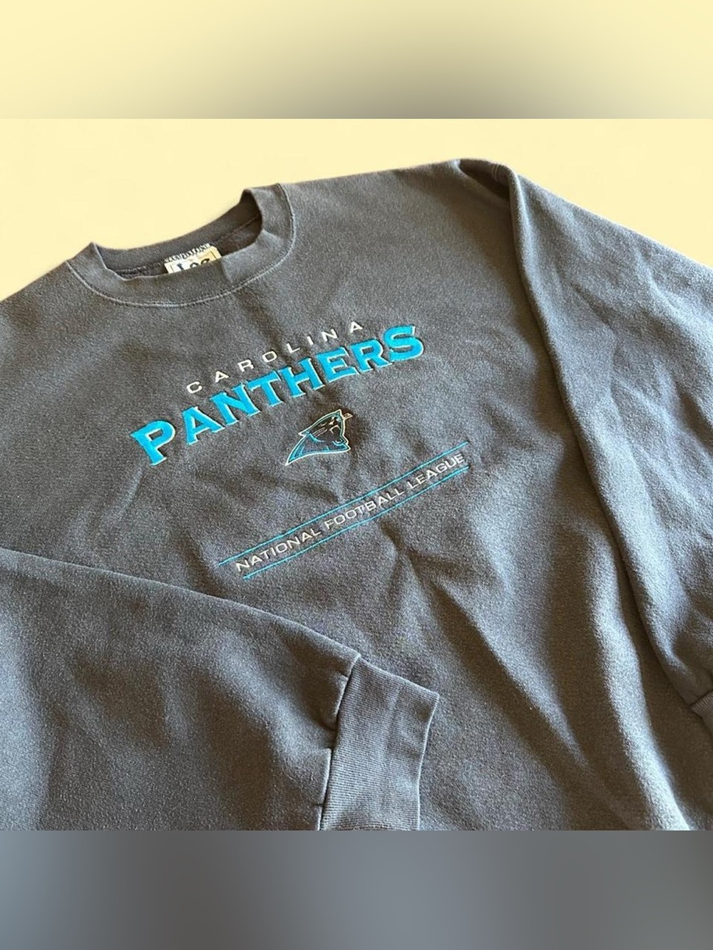 Vintage Carolina Panthers Sweatshirt Black Faded Men’s XL NFL Lee Sport